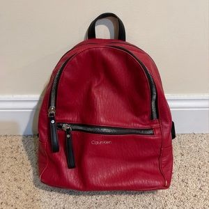 Calvin Klein Red Backpack Purse